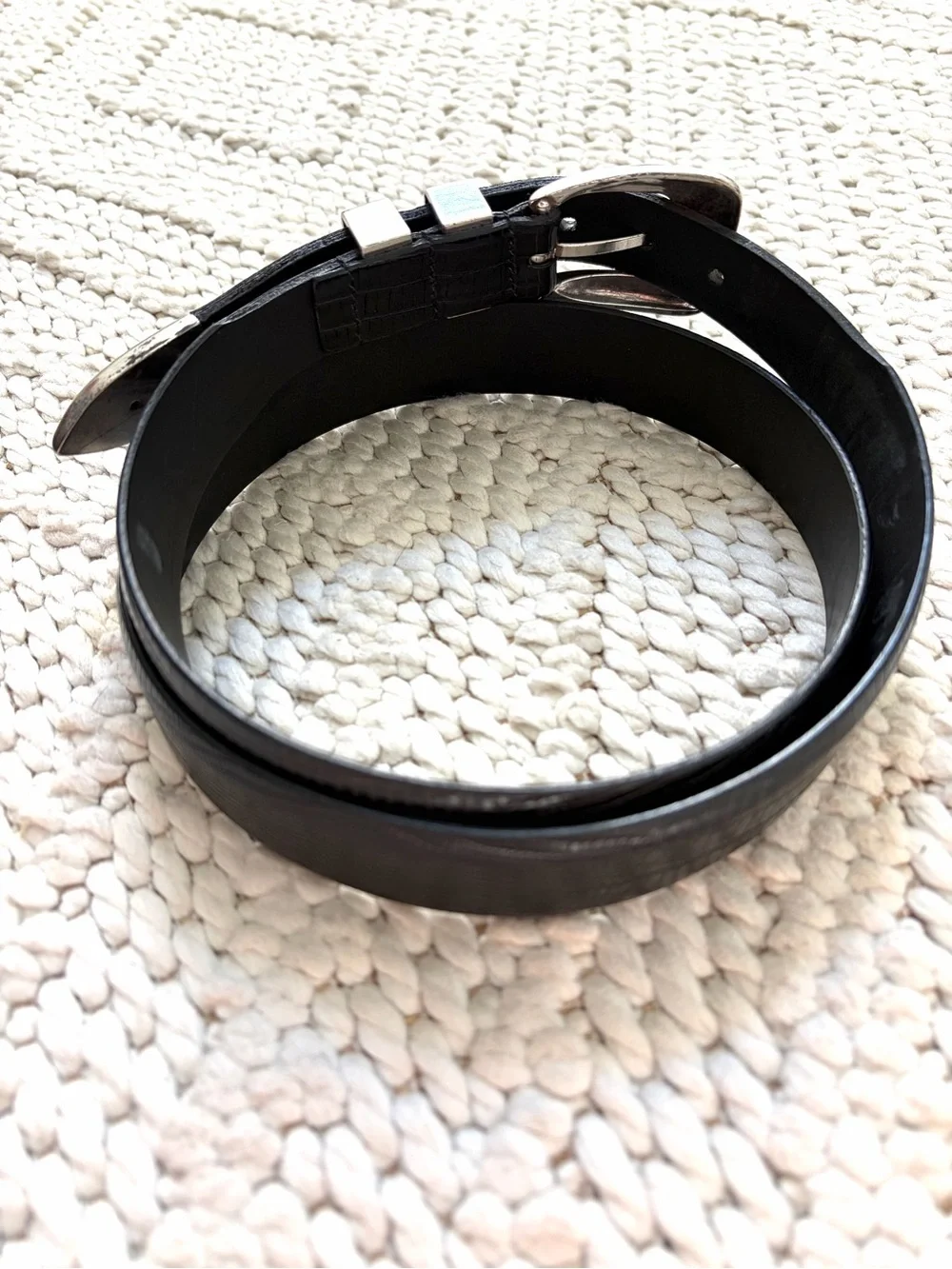 REMO TULLIANI Italian Black Calfskin Leather Belt Mens Size 40 30741 EUC VTG